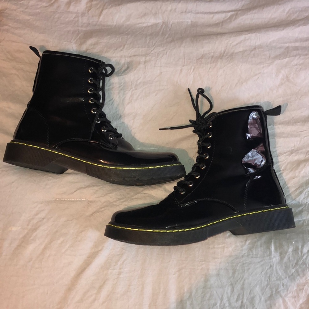 Black combat boots